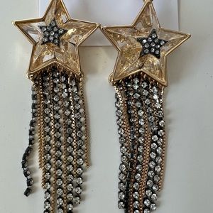 Betsey Johnson Rhinestone Star Earrings